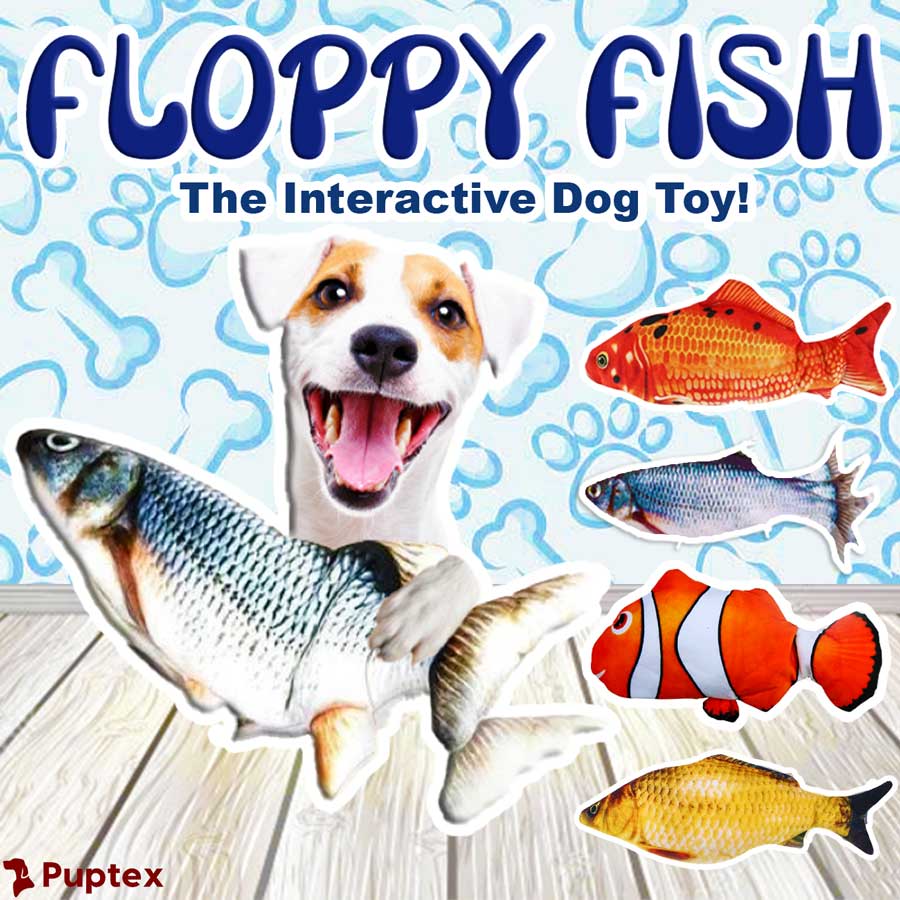 Floppy Fishโข - Interactive Dog Toy โ Puptex